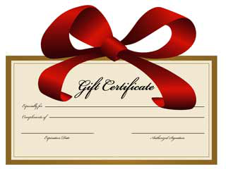 personalized gift certificate